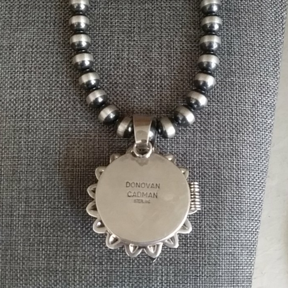 Native American Navajo Dragonfly Locket and Pearls - Picture 9 of 9